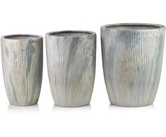 Mondex Since 1986 NEVA MARBLE 3 keraminių užvalkalų rinkinys 37x37x47/30x30x43/24x24x40cm