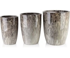 Mondex Since 1986 NEVA MARBLE KOMPLET 3 DONICZEK 37x37x45,5/30,5x30,5x42,5/24x24x40cm