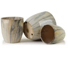 Mondex Since 1986 NEVA MARBLE 3 keraminių užvalkalų rinkinys 30,5x30,5x30,5/26x26x27/20,5x20,5x23 cm