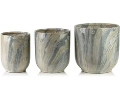 Mondex Since 1986 NEVA MARBLE 3 keraminių užvalkalų rinkinys 28x28x29/23,5x23,5x26,5/19x19x24,5cm