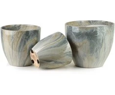 Mondex Since 1986 NEVA MARBLE 3 keraminių užvalkalų rinkinys 25x25x21/20.5x20.5x18/16x16x15cm