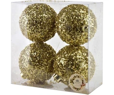Mondex Since 1986 SANTA LILA 4 kalėdinių rutulių komplektas 12 cm