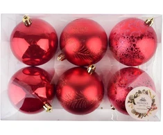 Mondex Since 1986 SANTA LILA 6 kalėdinių rutulių rinkinys 8 cm