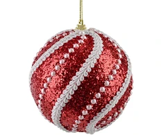 Mondex Since 1986 SANTA LILA Bombka 10cm zdobiona styropianowa