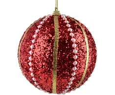 Mondex Since 1986 SANTA LILA Bombka 10cm zdobiona styropianowa