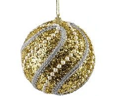 Mondex Since 1986 SANTA LILA Bombka 10cm zdobiona styropianowa