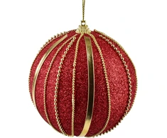 Mondex Since 1986 SANTA LILA Bombka 10cm zdobiona styropianowa