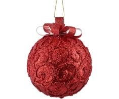 Mondex Since 1986 SANTA LILA Bombka 10cm zdobiona styropianowa