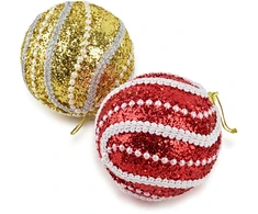 Mondex Since 1986 SANTA LILA Bombka 10cm zdobiona styropianowa