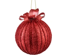 Mondex Since 1986 SANTA LILA Bombka 10cm zdobiona styropianowa