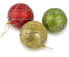 Mondex Since 1986 SANTA LILA Bombka 10cm zdobiona styropianowa