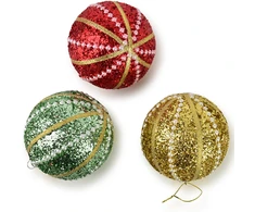 Mondex Since 1986 SANTA LILA Bombka 10cm zdobiona styropianowa