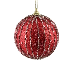Mondex Since 1986 SANTA LILA Bombka 10cm zdobiona styropianowa