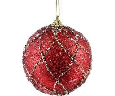 Mondex Since 1986 SANTA LILA Bombka 10cm zdobiona styropianowa