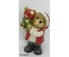 Mondex Since 1986 SANTA LILA Figura Meškiukas LED 23,5x19x40cm