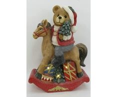 Mondex Since 1986 SANTA LILA Figura Meškiukas na koniku LED 37,5x19x52,5cm