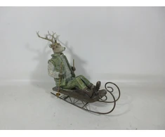 Mondex Since 1986 SANTA LILA Figura łoś na sankach 29,5x10,5x23,5cm