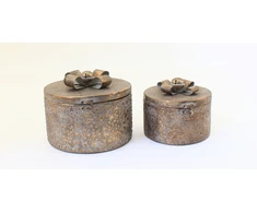 Mondex Since 1986 SANTA LILA 2 metalinių talpyklų rinkinys 24x23x17/19x18x15 cm
