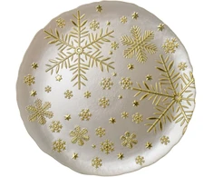 Mondex Since 1986 SANTA LILA Lėkštė 33x33x2,4 cm balta su snaigėmis