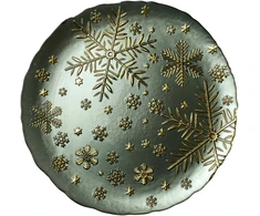 Mondex Since 1986 SANTA LILA Talerz 33x33x2,3cm žalia śnieżynki