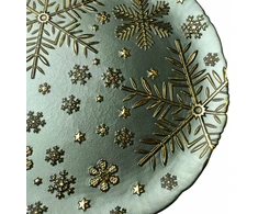Mondex Since 1986 SANTA LILA Talerz 33x33x2,3cm žalia śnieżynki