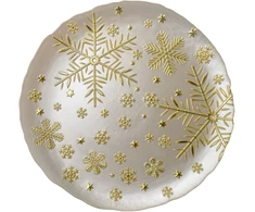 Mondex Since 1986 SANTA LILA Talerz 33x33x2,4cm balta w śnieżynki