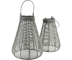Mondex Since 1986 SOKKE Pilkas Lampion solarny 11,5x21x29/41cm