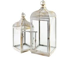 Mondex Since 1986 VIOLA 2 metalinių žibintų rinkinys 24x24x63/19,5x19,5x37cm