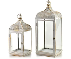 Mondex Since 1986 VIOLA 2 metalinių žibintų rinkinys 24x24x63/19,5x19,5x37cm