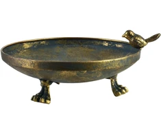 Mondex Since 1986 VIOLA Dekoratyvinė lėkštė 23x23x7 cm metalinis paukštis