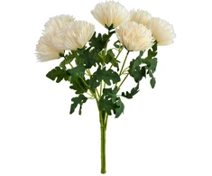 Mondex Since 1986 VIRIDIS dirbtinių gėlių puokštė iš 7 chrizantemų, 57 cm, AW25