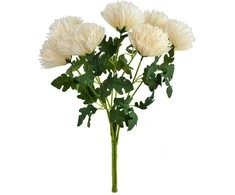 Mondex Since 1986 VIRIDIS dirbtinių gėlių puokštė iš 7 chrizantemų, 57 cm, AW25