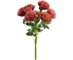 Mondex Since 1986 VIRIDIS dirbtinių gėlių puokštė iš 7 chrizantemų, 57 cm, AW25