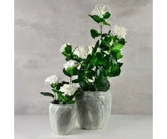 Mondex Since 1986 VIRIDIS Dirbtinė hortenzija balta 14x13x92cm vazone
