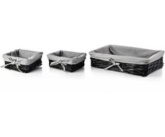 Mondex Since 1986 WILL 3 krepšių rinkinys, juodos spalvos, 39x25x9/19x16x8/19x16x8 cm, pintas