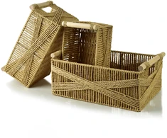 Mondex Since 1986 WILL Komplet 3 koszy prostokątnych su uchwytami 36x25x14/31x20x13/26x15x12cm