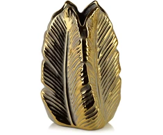Mondex Since 1986 YARINE GOLD Wazon 13x28cm Liść
