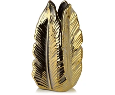 Mondex Since 1986 YARINE GOLD Wazon 13x31cm Liść