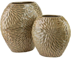 Mondex Since 1986 YARINE vaza 25x12x26 cm smėlio spalvos