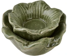 Mondex Since 1986 YARINE žvakidė, gėlė, 11x11x6cm, žalia