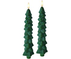 Mondex Since 1986 NIKOLAO Komplet 2 świec choinka zielonestołowe LED 5x26cm