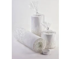 Mondex ŚWIECA LAMPION WALEC 120X360 DIAMENT Baltas PORCELANA