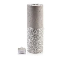 Mondex ŚWIECA LAMPION WALEC 120X360 DIAMENT LEN Baltas