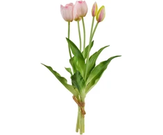 Springos Mondex Since 1986R VIRIDIS Dirbtinė gėlė Puokštė iš 5 rožinių tulpių, 40 cm