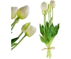 Przydasie Mondex Since 1986R VIRIDIS Dirbtinė gėlė Puokštė iš 5 baltų tulpių, 40 cm