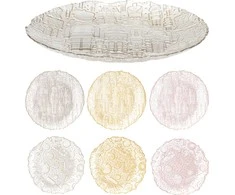Mondex Stiklinė lėkštė, 21 cm skersmens, 6 rūšių