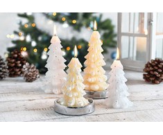 Mondex Kalėdų eglutės žvakės figūrėlė didelė 11,5x21cm parafinas balta