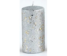 Mondex Świeca GLAMOUR NEW Walec duży 7xh17,5cm parafinowa sidabrinė