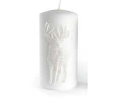 Mondex Žvakė DEER ALP mažo cilindro parafinas 7xh10cm Baltas