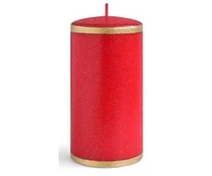Affek Design Mondex LUNA didelė cilindro žvakė, 7x17,5cm, raudonas parafinas